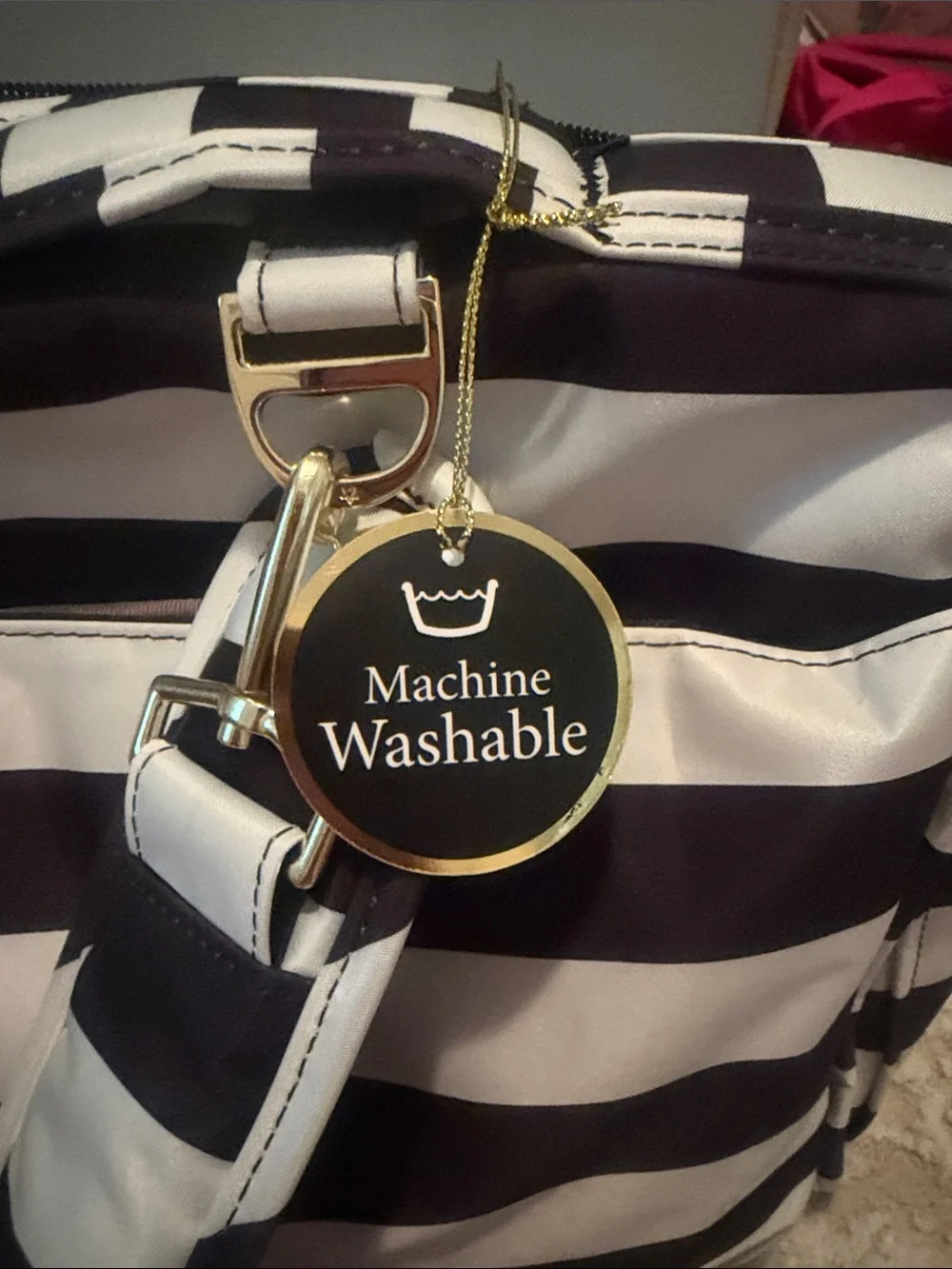 Ju-Ju-Be Legacy “The First Lady” Black and White Striped Baby Bag